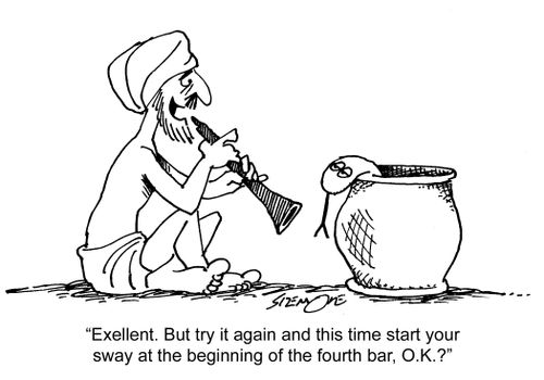 'Excellent. But try it again and this time start your sway at the beginning of the fourth bar, O.K.?'