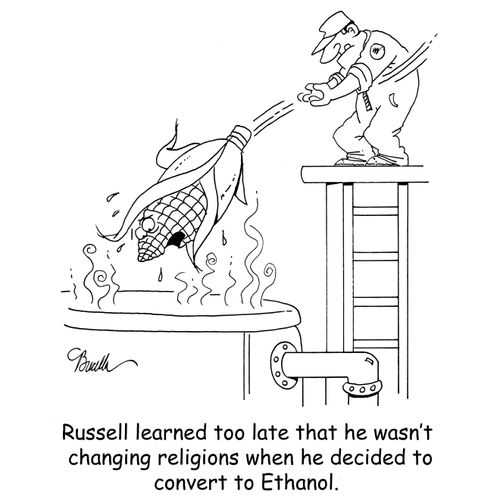 Russell learned too late that he wasn't changing religions when he decided to convert to Ethanol.