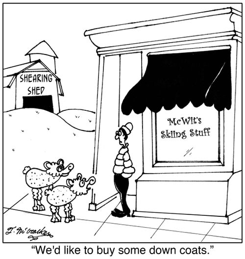 'We'd like to buy some down coats.'