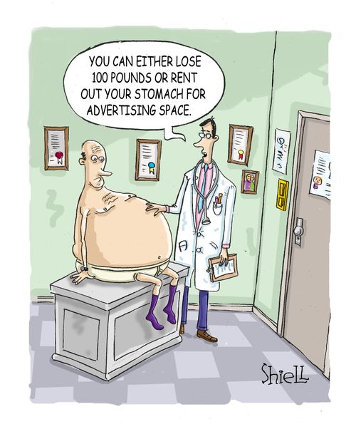 'You can either lose 100 pounds or rent out your stomach for advertising space' 