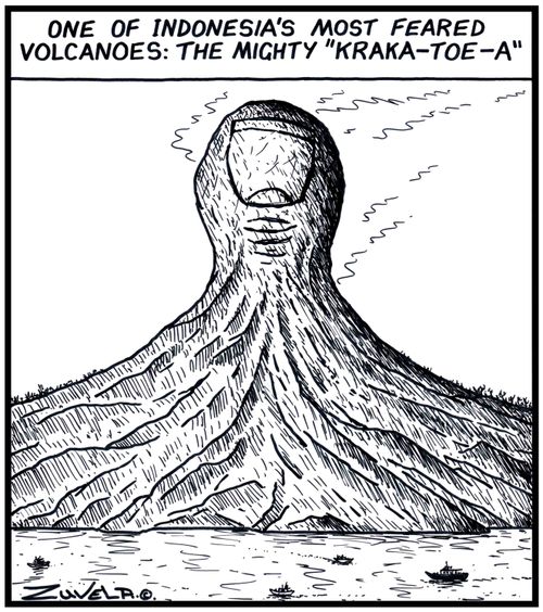 One of Indonesia's most feared Volcanoes: The mighty 'Kraka-toe-a'.