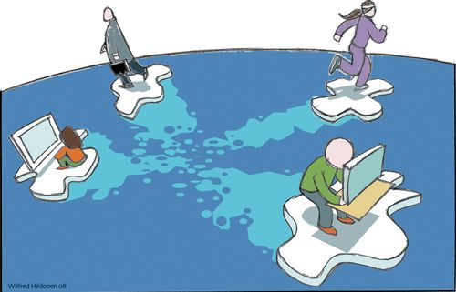 The modern family drifting apart...