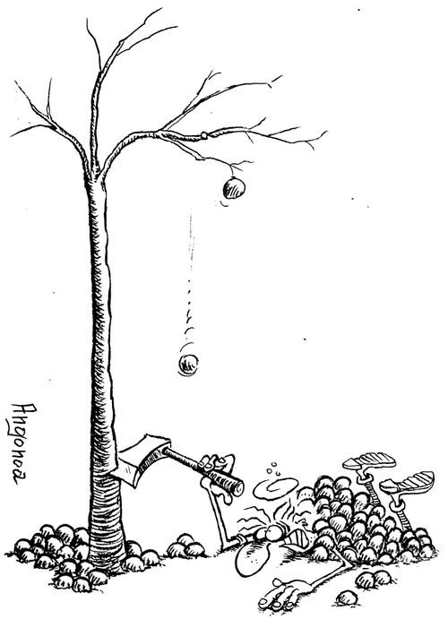 Tree fighting back