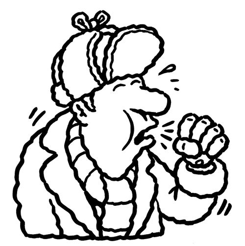 Man sneezing.