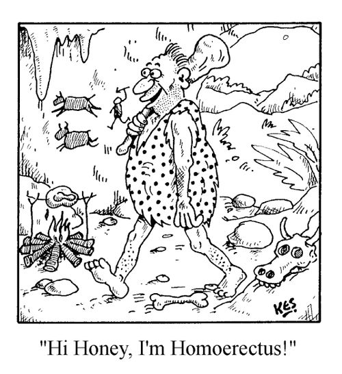 "Hi Honey. I'm homoerectus!"