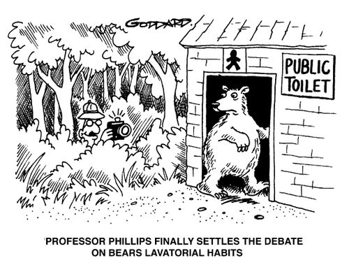 Professor Philips finally settles the debate on bears lavatorial habits,