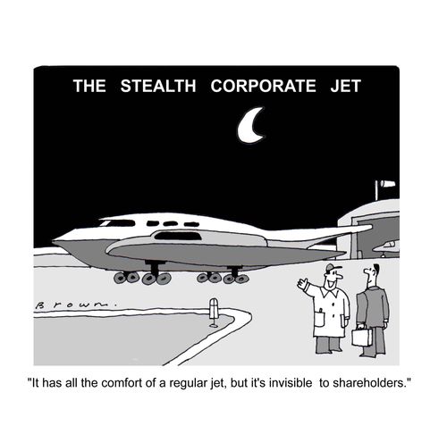 'It has all the comfort of a regular jet, but it's invisible to shareholders.'