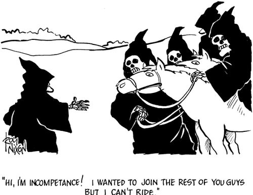 'Hi, I'm Incompetance! I wanted to join the rest of you guys but I can't ride.'
