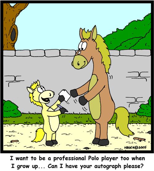 'I want to be a professional Polo player too when I grow up... Can I have your autograph please?'