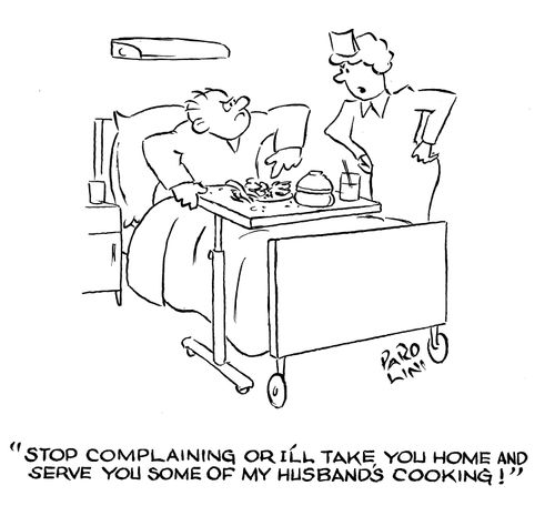 'Stop complaining or I'll take you home and serve you some of my husband's cooking!'