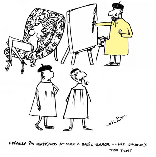 'Frankly I'm surprised at such a basic error - his smock's too tight.'