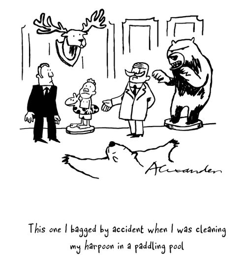 "This one I bagged by accident when I was cleaning my harpoon in a paddling pool."