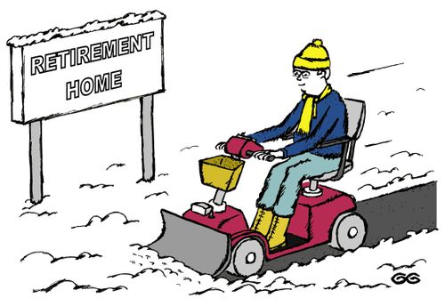Mobility Scooter with Snowmobile Attachment.