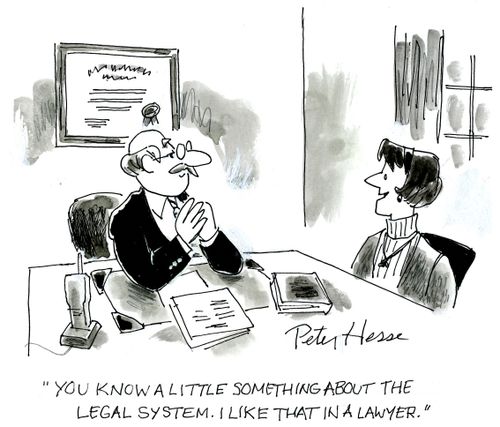 'You know a little something about the legal system. I like that in a lawyer.'