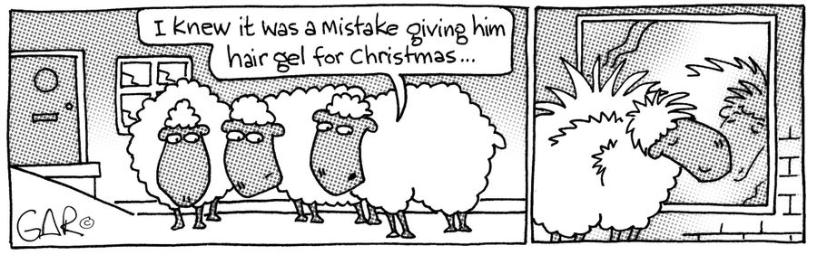 I knew it was a mistake giving him hair gel for Christmas...