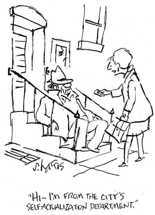 'Hi - I'm from the city's self-actualization department.'
