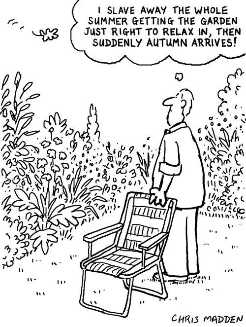 'I slave away all summer getting the garden just right to relax in - then autumn arrives!