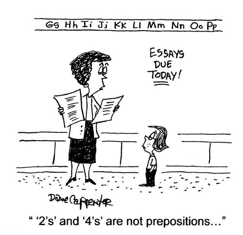 ' '2's' and '4's' are not prepositions...'