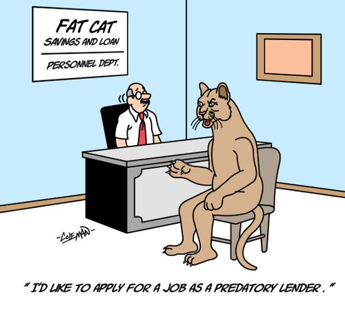'I'd like to apply for a job as a predatory lender.'