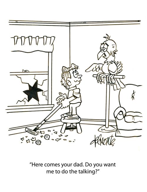 'Here comes your dad. Do you want me to do the talking?'