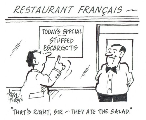'That's right, sir - they ate the salad.'