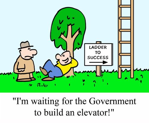 'I'm waiting for the Government to build an elevator!'