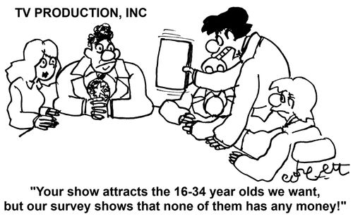 'Your show attracts the 16-34 year olds we want, but our survey shows that none of them has any money!' 