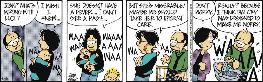 'She doesn't have a fever...I can't see a rash...but she's miserable! maybe we should take her to urgent care.'