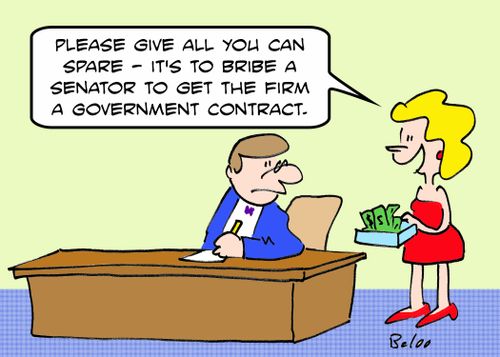 'Please give all you can spare -- it's to bribe a Senator to get the firm a Government contract.'