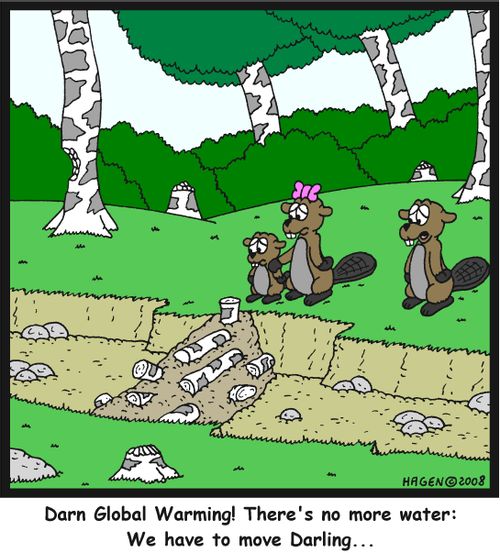 'Darn Global Warming! There's no more water: We have to move Darling...'