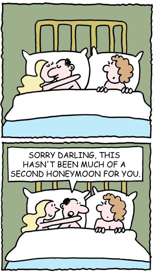'Sorry Darling, this hasn't been much of a second honeymoon for you.'