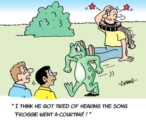 I think he got tired of hearing the song Froggie went a Courting!