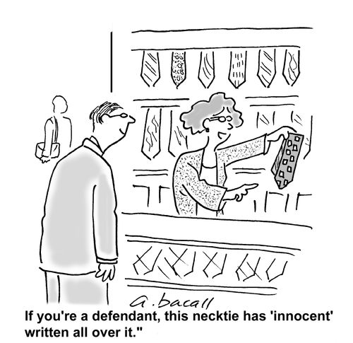 If you're a defendant, this necktie has 'innocent' written all over it.