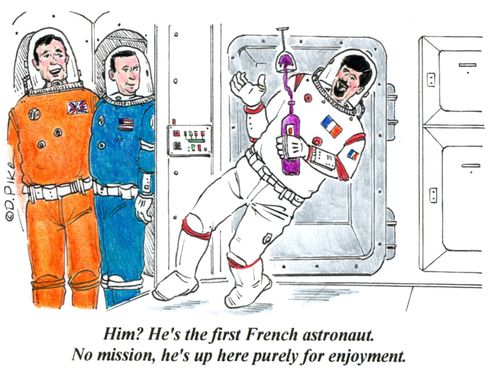 'Him? He's the first French astronaut. No mission, he's up here purely for enjoyment.'
