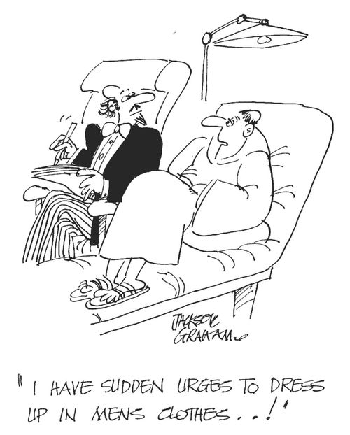 'I have sudden urges to dress up in mens clothes...!'
