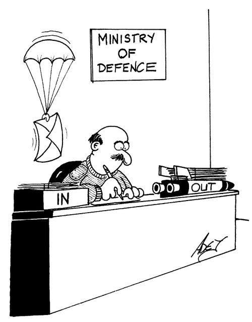 Ministry of Defence: IN and OUT trays