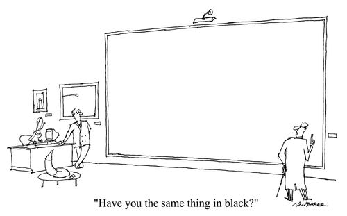 "Have you the same thing in black?"