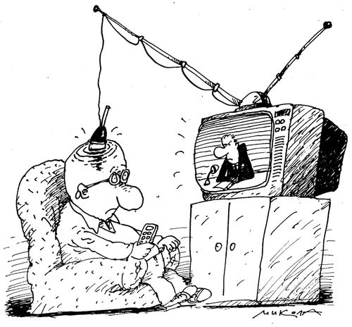 Man's brain with fishing rod in it from the TV