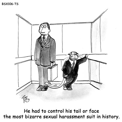 He had to control his tail or face the most bizarre sexual harassment suit in history. 