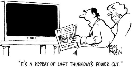 'It's a repeat of last thursday's power cut.'