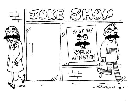 People leave joke shop with false moustache, nose and glasses marketed as 'the Robert Winston'.