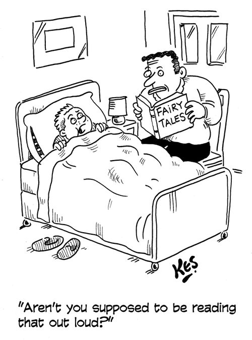 'Aren't you supposed to be reading that out loud?'