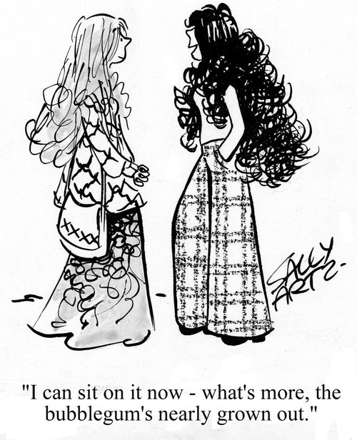 'I can sit on it now - What's more, the bubblegum's nearly grown out.'