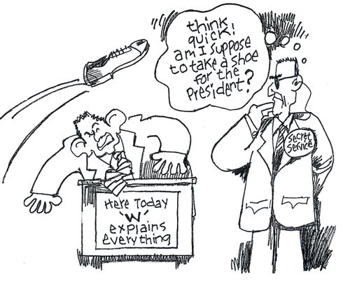 'Think, quick! How am I suppose to take a show for the president?'