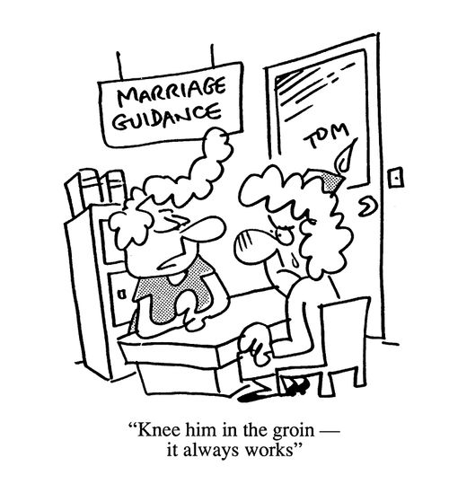 'Knee him in the groin - it always works.'