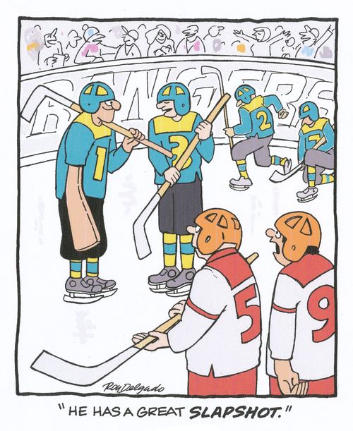 'He has a great slapshot.'