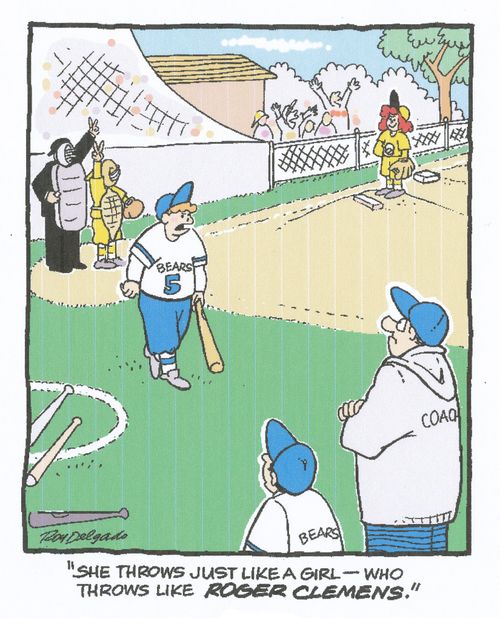 'She throws just like a girl - who throws like Roger Clemens.'
