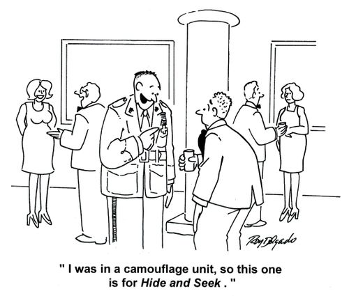 'I was in a camouflage unit, so this one is for Hide and Seek.'