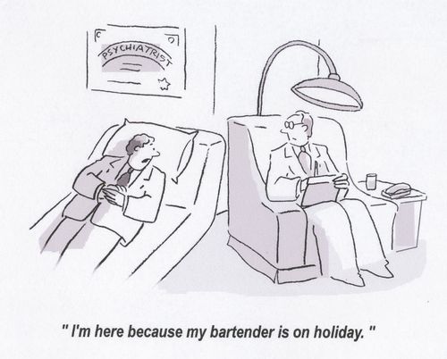 'I'm here because my bartender is on holiday.'