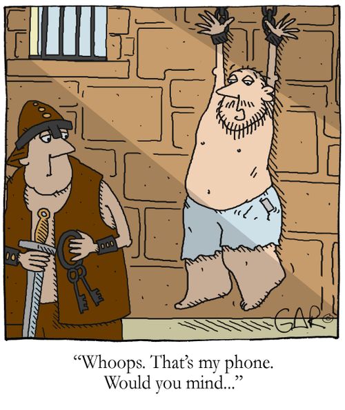 'Whoops. That's my phone. Would you mind...'
